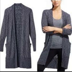ATHLETA Blue Knit Weekend Wrap Duster Sweater Size Small